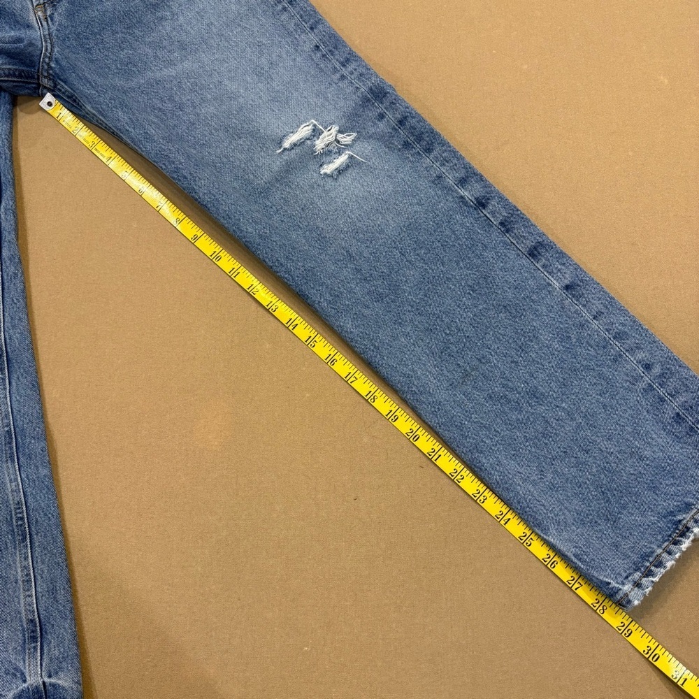 AGOLDE 90s Mid Rise Straight Leg Distressed Jeans Light Wash Size 27 - Picture 14 of 14